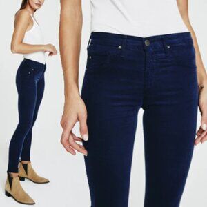 AG Adriano Goldschmied Velvet Jeans The Legging Super Skinny Fit Teal Color 30R